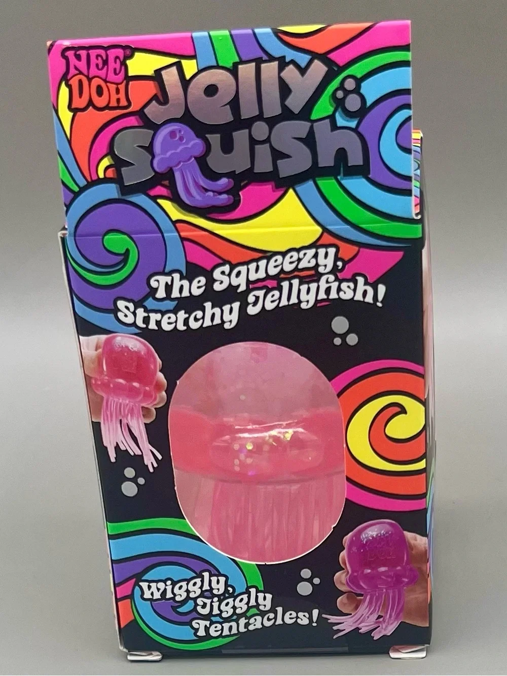 Authentic NeeDoh JELLY SQUISH Glitter PINK Super Solid Squish Fidget Squishy NEW